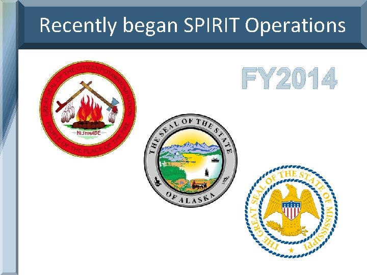 Recently began SPIRIT Operations FY 2014 