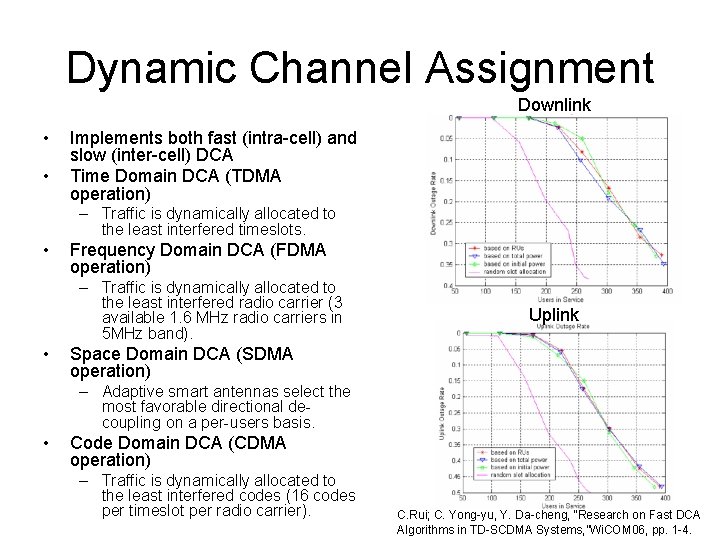 Dynamic Channel Assignment Downlink • • Implements both fast (intra-cell) and slow (inter-cell) DCA