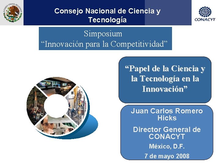 Consejo Nacional de Ciencia y Tecnología Simposium “Innovación para la Competitividad” “Papel de la