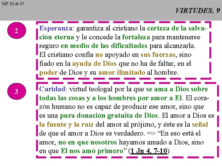 MF 80 de 97 VIRTUDES, 9 2 Esperanza: garantiza al cristiano la certeza de MF 80 de 97 VIRTUDES, 9 2 Esperanza: garantiza al cristiano la certeza de