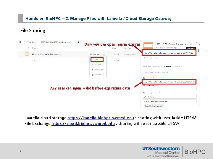 Hands on Bio. HPC – 2. Manage Files with Lamella / Cloud Storage Gateway Hands on Bio. HPC – 2. Manage Files with Lamella / Cloud Storage Gateway