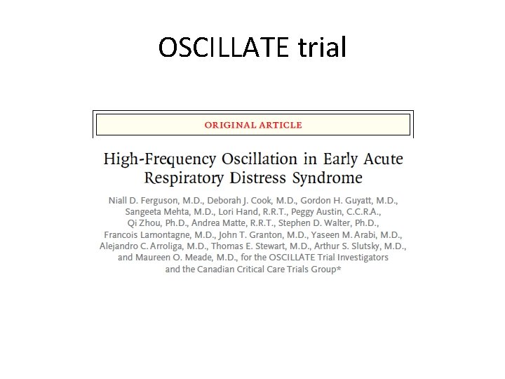 OSCILLATE trial 