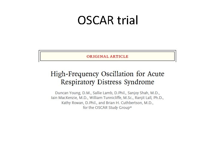 OSCAR trial 