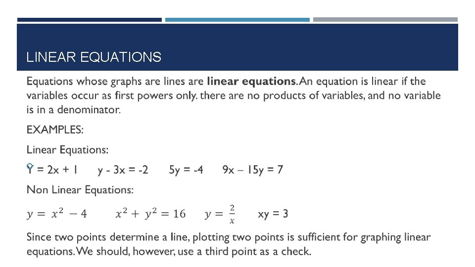 LINEAR EQUATIONS 