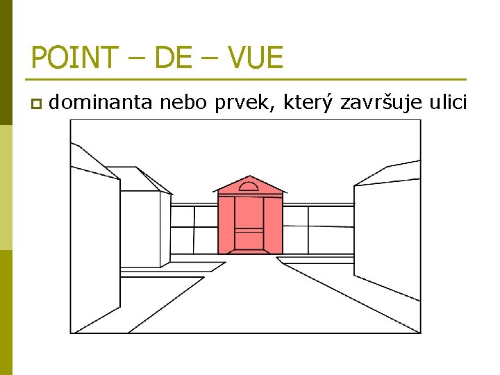 POINT – DE – VUE p dominanta nebo prvek, který završuje ulici 