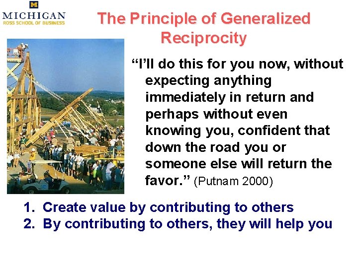 The Principle of Generalized Reciprocity “I’ll do this for you now, without expecting anything