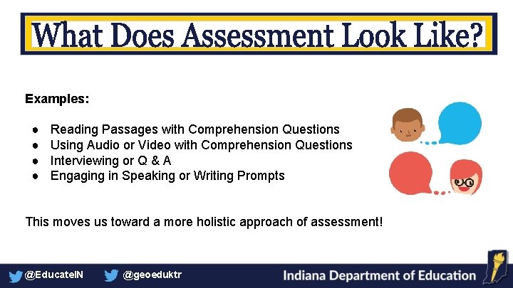 Examples: ● ● Reading Passages with Comprehension Questions Using Audio or Video with Comprehension