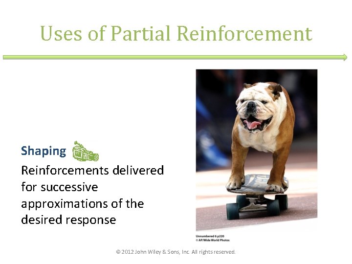 Uses of Partial Reinforcement Shaping Reinforcements delivered for successive approximations of the desired response