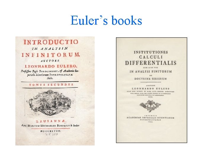 Euler’s books 