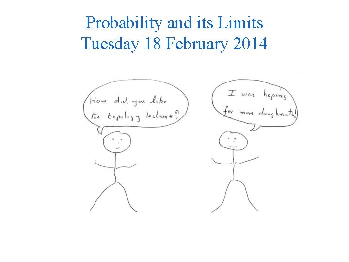 Probability and its Limits Tuesday 18 February 2014 