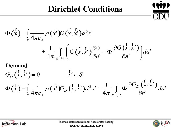 Dirichlet Conditions Physics 604 Electromagnetic Theory I 