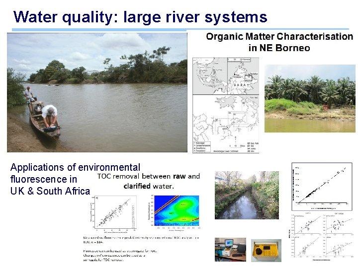 Water quality: large river systems Applications of environmental fluorescence in UK & South Africa Water quality: large river systems Applications of environmental fluorescence in UK & South Africa