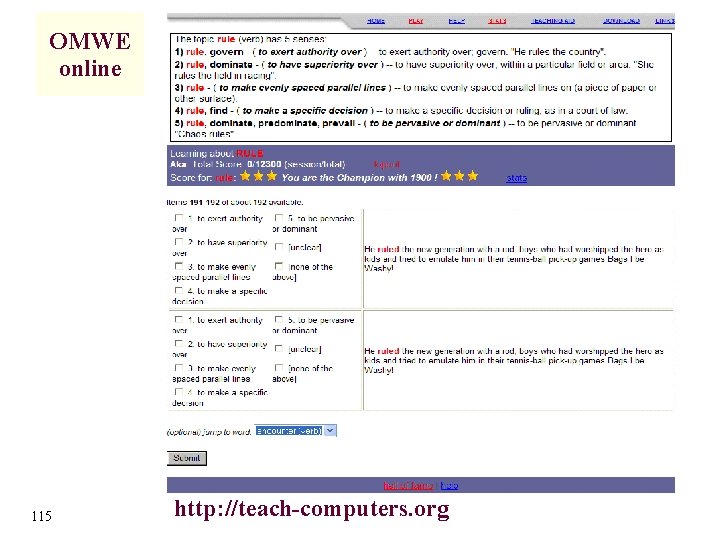 OMWE online 115 http: //teach-computers. org 