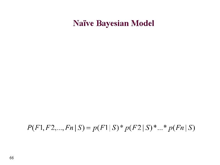 Naïve Bayesian Model 66 