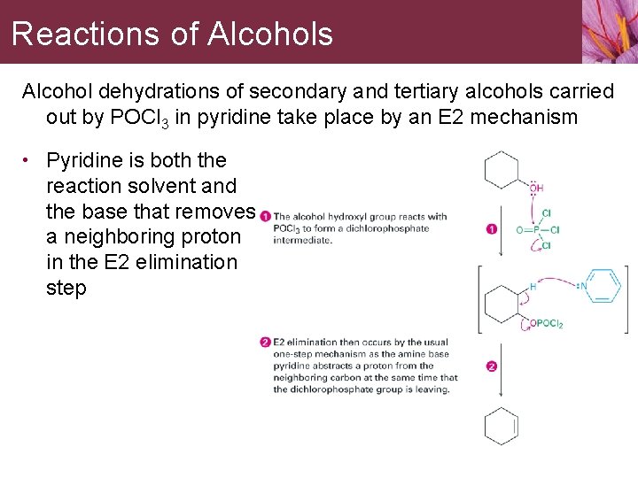 Reactions of Alcohols Alcohol dehydrations of secondary and tertiary alcohols carried out by POCl