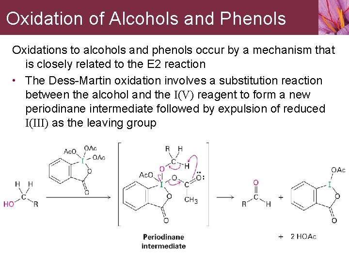 Oxidation of Alcohols and Phenols Oxidations to alcohols and phenols occur by a mechanism