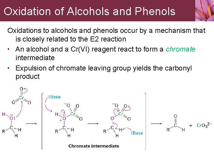 Oxidation of Alcohols and Phenols Oxidations to alcohols and phenols occur by a mechanism