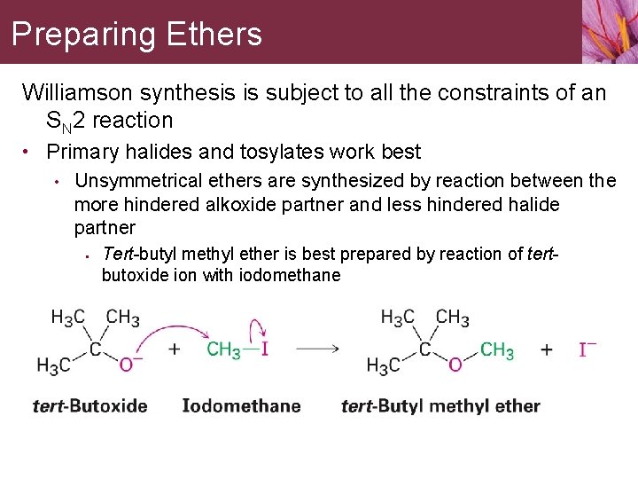 Preparing Ethers Williamson synthesis is subject to all the constraints of an SN 2