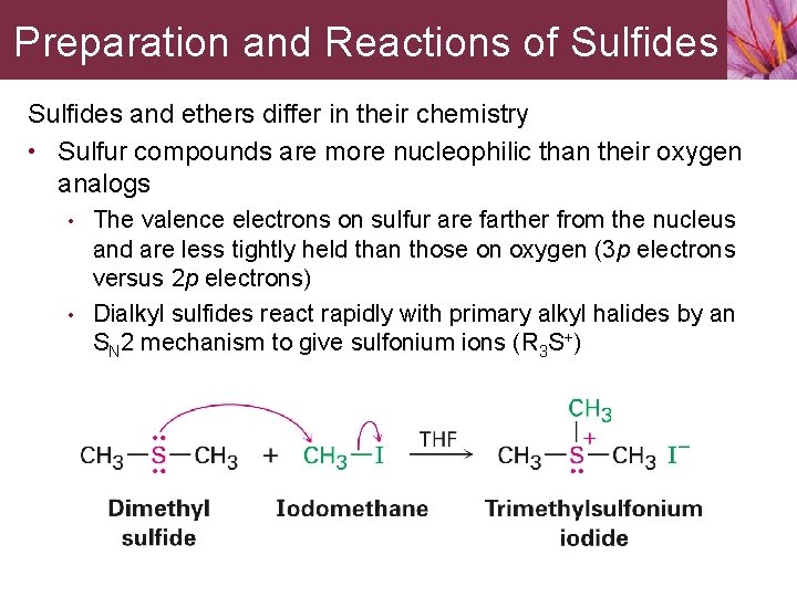 Preparation and Reactions of Sulfides and ethers differ in their chemistry • Sulfur compounds