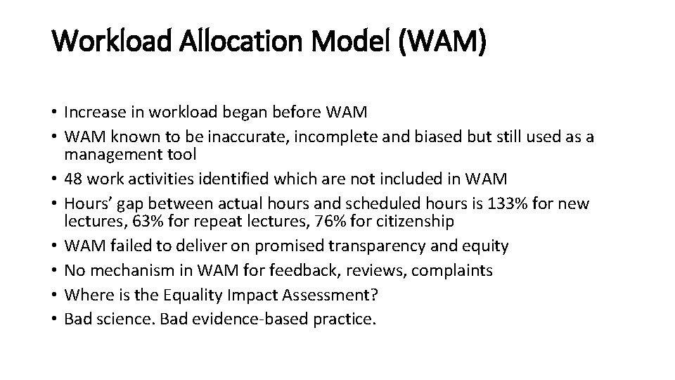 Work overload at Cardiff Business School Three important