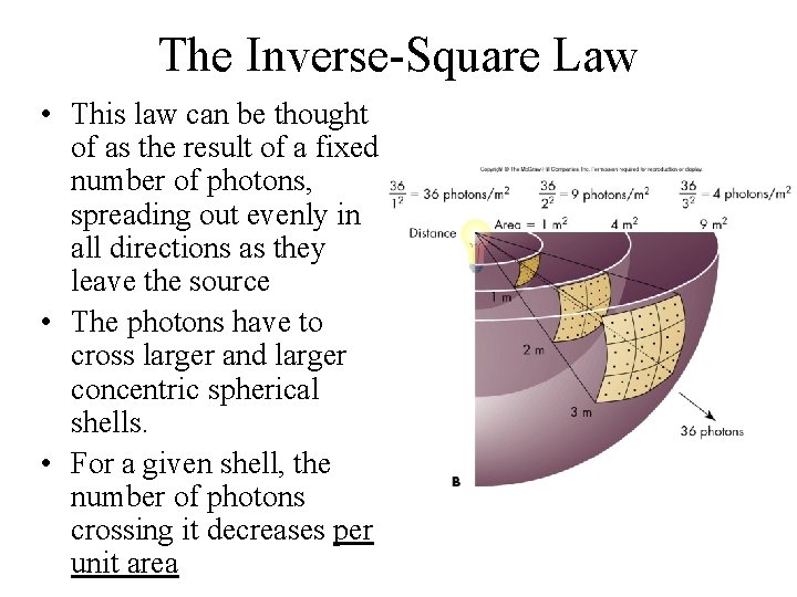 The Inverse-Square Law • This law can be thought of as the result of