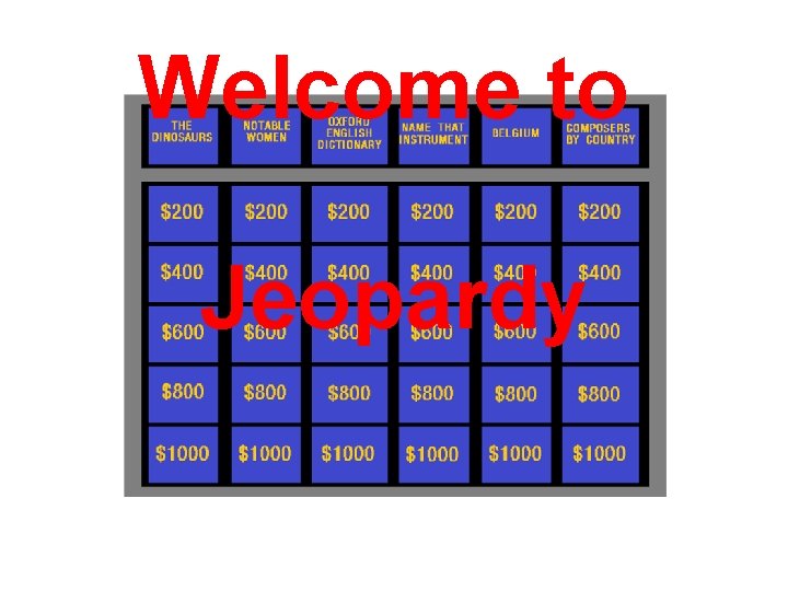 Welcome to Jeopardy 
