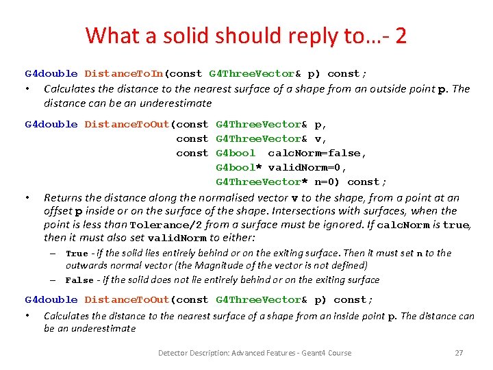 What a solid should reply to…- 2 G 4 double Distance. To. In(const G