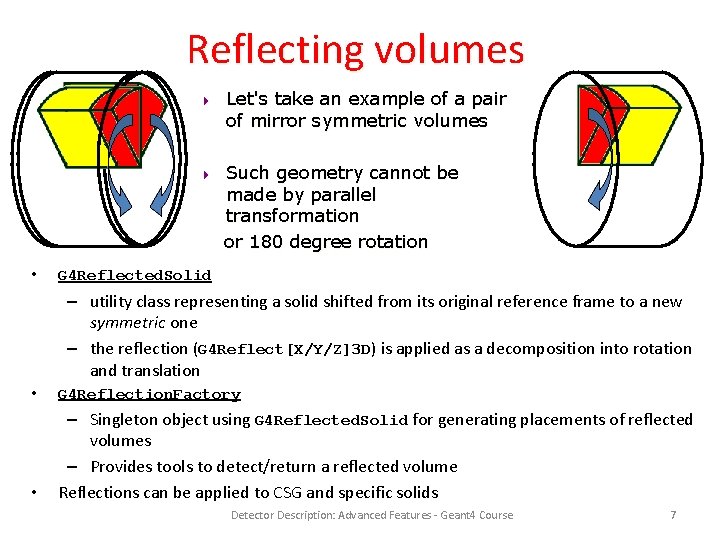  Reflecting volumes 4 4 • Let's take an example of a pair of