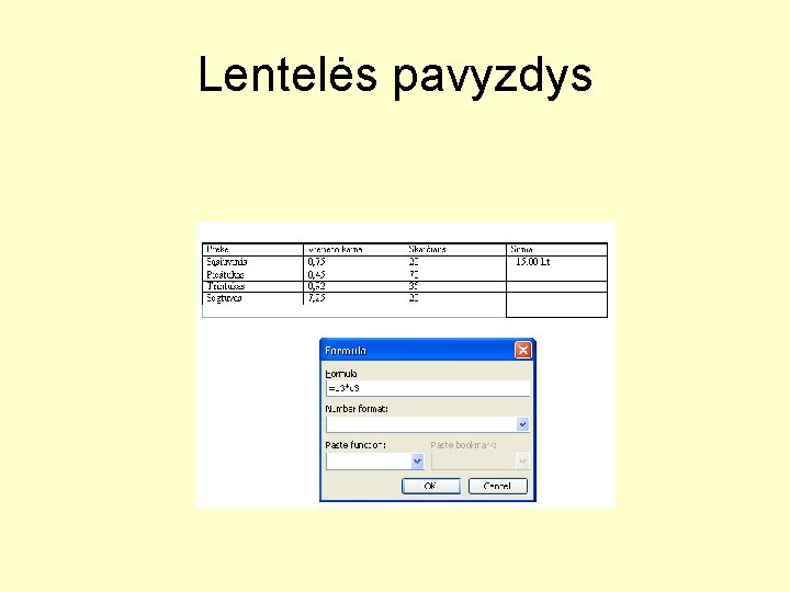 Lentelės pavyzdys 