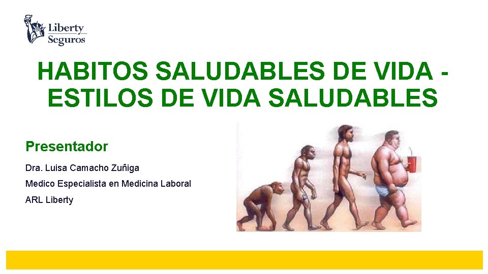 HABITOS SALUDABLES DE VIDA ESTILOS DE VIDA SALUDABLES Presentador Dra. Luisa Camacho Zuñiga Medico