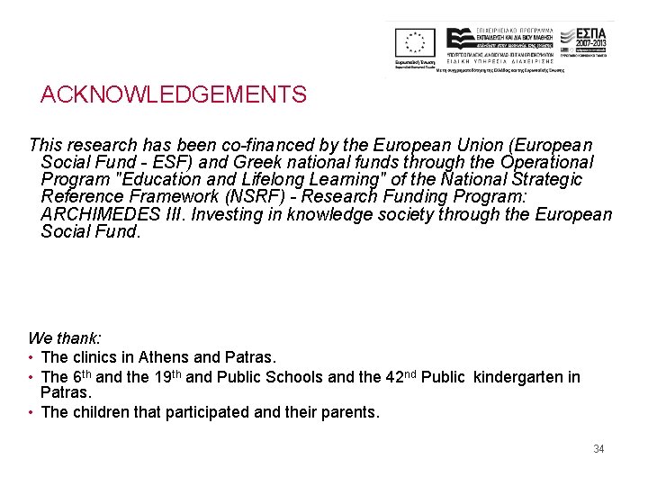 ACKNOWLEDGEMENTS This research has been co-financed by the European Union (European Social Fund -