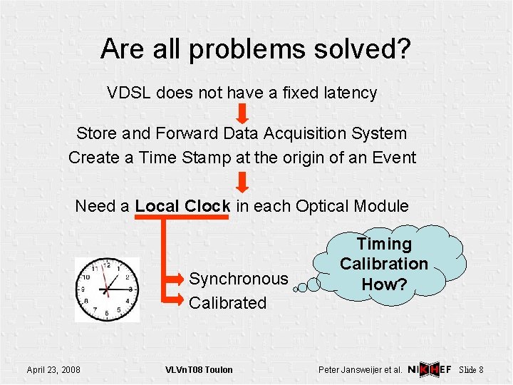 Are all problems solved? VDSL does not have a fixed latency Store and Forward