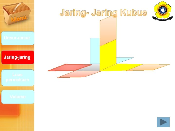 Menu Unsur-unsur Jaring-jaring Luas permukaan Volume Jaring- Jaring Kubus 