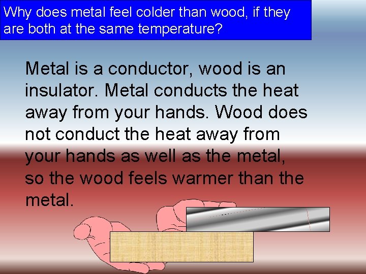Why does metal feel colder than wood, if they are both at the same