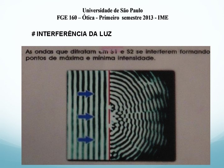 # INTERFERÊNCIA DA LUZ 