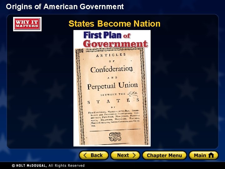 Origins of American Government States Become Nation 