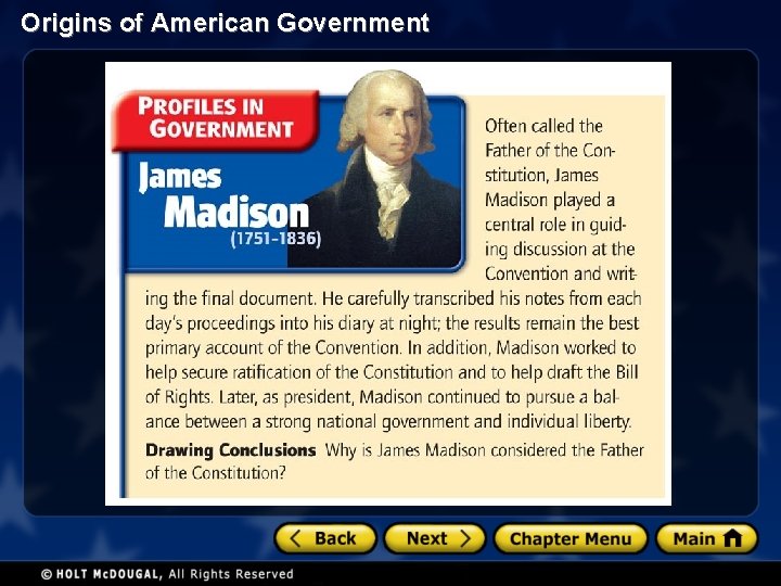 Origins of American Government 