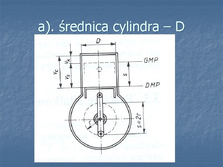 a). średnica cylindra – D 