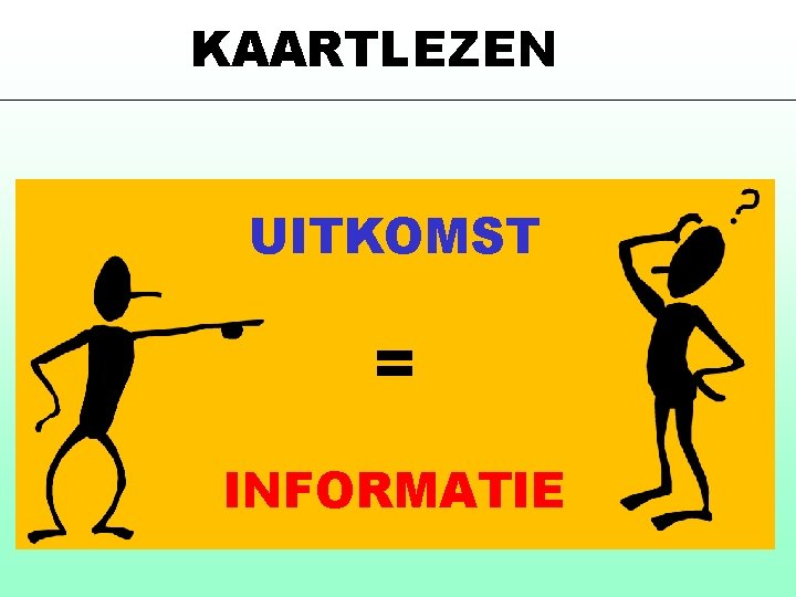 KAARTLEZEN UITKOMST = INFORMATIE 