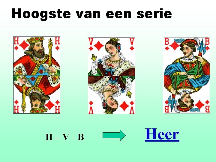 Hoogste van een serie H–V-B Heer 