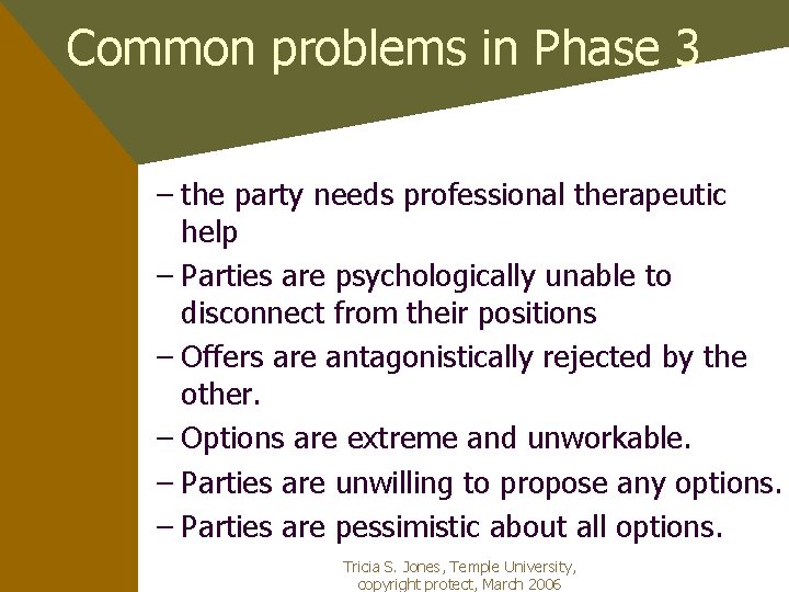 Common problems in Phase 3 – the party needs professional therapeutic help – Parties