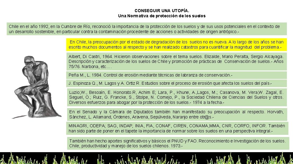 CONSEGUIR UNA UTOPÍA. Una Normativa de protección de los suelos Chile en el año