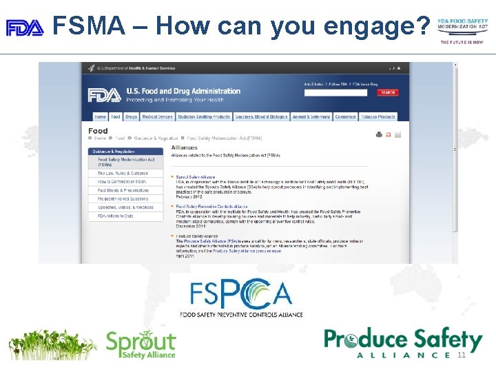 FSMA – How can you engage? 11 