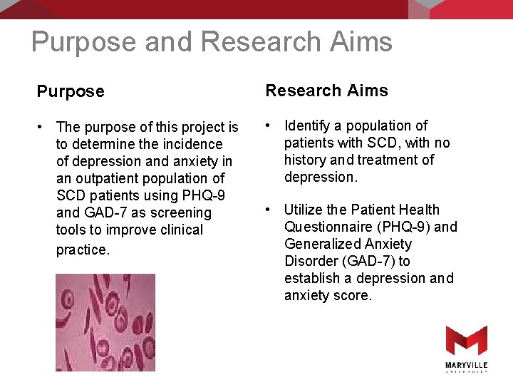 Purpose and Research Aims Purpose Research Aims • The purpose of this project is