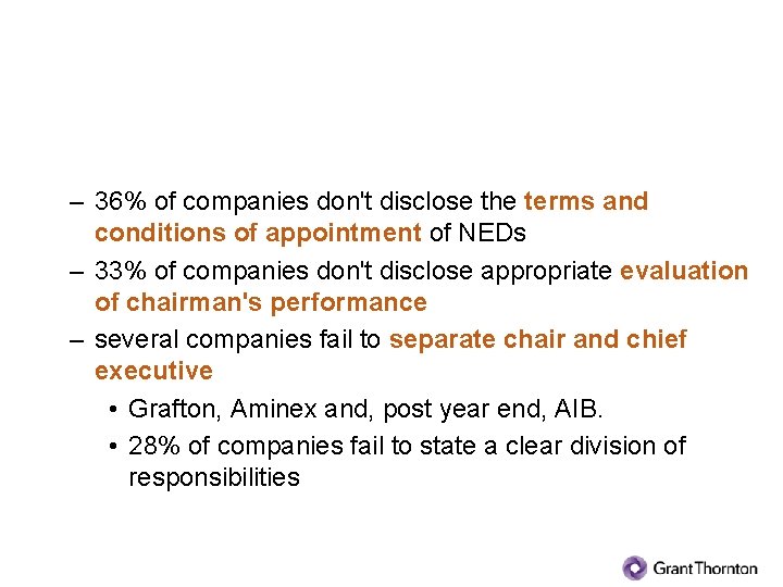 What areas does it cover, and what are the findings? (3) Board structure (ii)