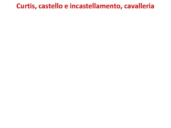 Curtis, castello e incastellamento, cavalleria 