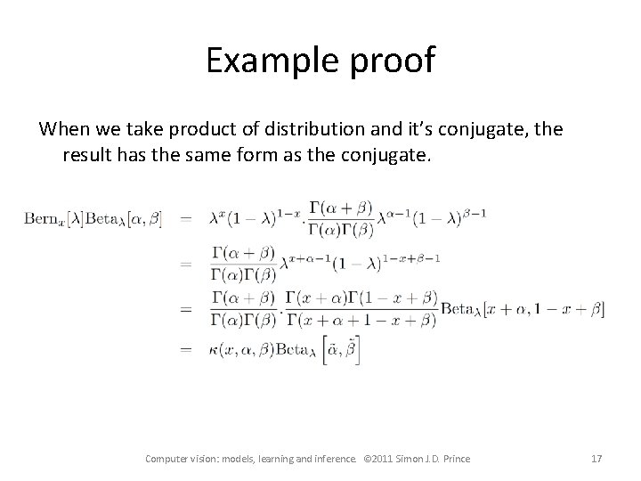 Example proof When we take product of distribution and it’s conjugate, the result has