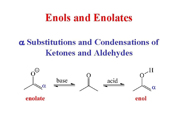 Enols and Enolates a Substitutions and Condensations of Ketones and Aldehydes 