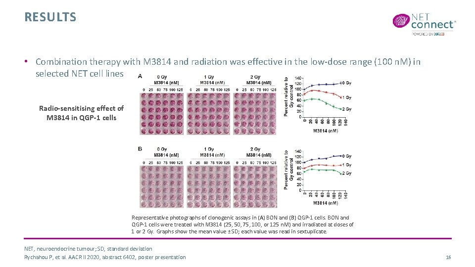 RESULTS • Combination therapy with M 3814 and radiation was effective in the low-dose