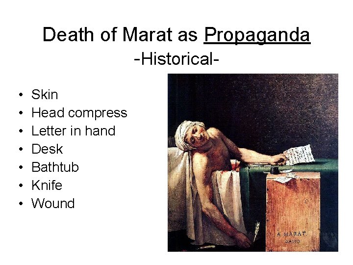 Death of Marat as Propaganda -Historical • • Skin Head compress Letter in hand